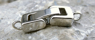 Clasp - Fold Over (1 Hole) 24x7x4mm, Hole: 1mm (platinum color) Sold Individually. - Mhai O' Mhai Beads
 - 1