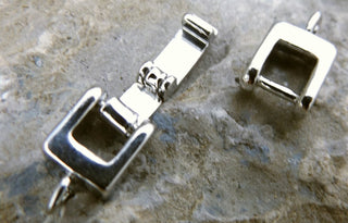 Clasp - Fold Over (1 Hole) 24x7x4mm, Hole: 1mm (platinum color) Sold Individually. - Mhai O' Mhai Beads
 - 2