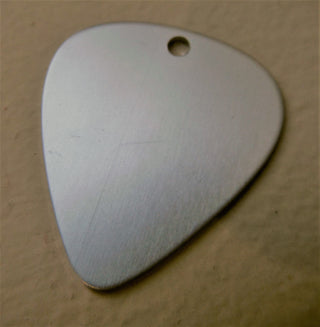 Aluminum "Guitar Pick" Stamping Blank.  (Packed 10)  0.032" Thick and 1'' wide by 1.125'' long with 1/8'' hole (See drop down for finish options) - Mhai O' Mhai Beads
 - 2