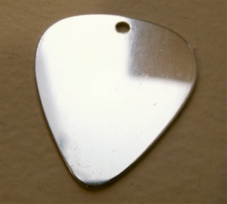 Aluminum "Guitar Pick" Stamping Blank.  (Packed 10)  0.032" Thick and 1'' wide by 1.125'' long with 1/8'' hole (See drop down for finish options) - Mhai O' Mhai Beads
 - 3