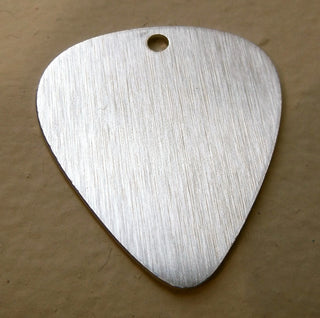 Aluminum "Guitar Pick" Stamping Blank.  (Packed 10)  0.032" Thick and 1'' wide by 1.125'' long with 1/8'' hole (See drop down for finish options) - Mhai O' Mhai Beads
 - 1