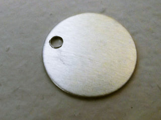 Aluminum Circle Stamping Blanks (WITH HOLE) 3/4" Diam.  (See Drop Down for finish options).  (packed 6) - Mhai O' Mhai Beads
 - 1