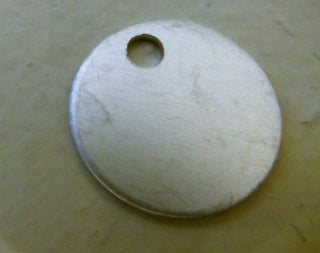 Aluminum Circle (Tiny) Stamping Blanks (WITH HOLE) .35" Diam.  (great for ID Tag)  (packed 20) - Mhai O' Mhai Beads
 - 2