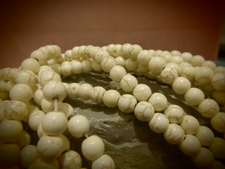 Howlite (Natural Cream Color) 8mm Rounds (approx 52 beads) - Mhai O' Mhai Beads
 - 1