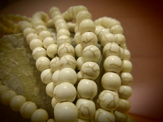 Howlite (Natural Cream Color) 8mm Rounds (approx 52 beads) - Mhai O' Mhai Beads
 - 2