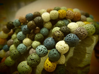 Lava Rounds (Mixed Colors) 8mm (approx 53 Beads) - Mhai O' Mhai Beads
