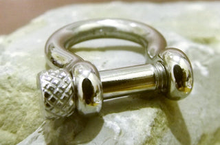 Clasp (Shackle Style)  *304 Stainless Steel.   24x23.5x6mm.  Sold Individually - Mhai O' Mhai Beads
 - 3