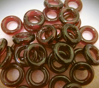 Czech Glass Donuts *Fuscia (looks Like a Purple)  (9 mm Size  Hole 4mm) - Mhai O' Mhai Beads
 - 1