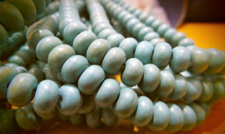 Howlite (Rondelles) 8 x 5mm.  16" strand (Died to resemble Blue turquoise) - Mhai O' Mhai Beads
