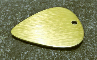 Aluminum "Guitar Pick" Stamping Blank.  (Packed 10)  0.032" Thick and 1'' wide by 1.125'' long with 1/8'' hole (See drop down for finish options) - Mhai O' Mhai Beads
 - 4