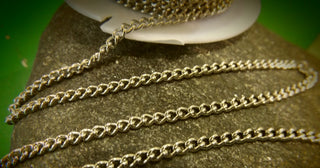 304 Stainless Steel Curb Chain. 5 mm x 3.5 x  mm   *Sold by the foot - Mhai O' Mhai Beads
 - 1
