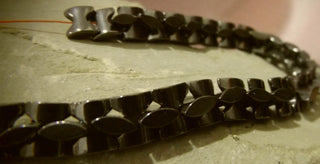 Hematite (Bow (stacking) Shaped Beads) 10 x 8mm Size.   Approx 105 Beads per 16" Strand