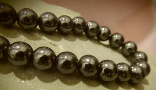 Hematite (dark)   15" Strand. See drop down for size options.  *Non Magnetic