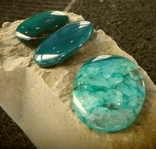 Cabochon *Agate (Teal) Oval 30 x 40mm approx.