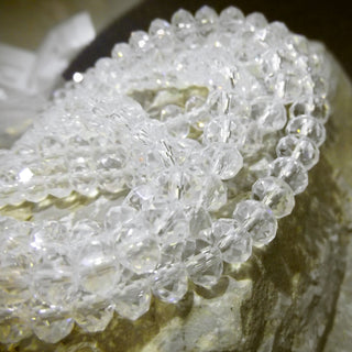 Crystal (Chinese) *Faceted Rondelle  (Clear with AB Plating)   *8mm