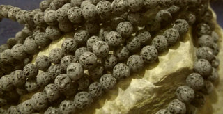 Lava 8 mm Rounds (16 inch strand.  approx 63 Beads per strand) *Grey
