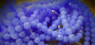 6mm Faceted Round Crystals *Cornflower Blue  (approx 100 beads per 24" Strand)