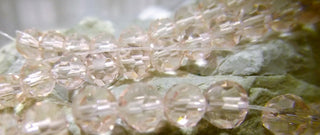 6mm Faceted Round Crystals *Softest Pink  (approx 90 beads per 20" Strand)