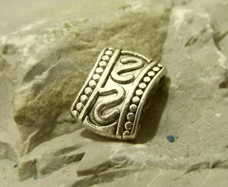 3 Hole Metal Spacer/ Multi Strand Bead in Antique Silver. 8x10.5x4mm, Hole: 2mm  (packed 20)