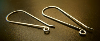 Sterling Silver (Longer Contemporary Style) Ear Wires.  (Packed per pair) *35 x 15cm