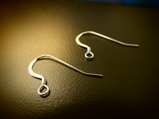 Sterling Silver (Shepperds Hook) Ear Wires.  (Packed 5 pair) *25 x 13 mm
