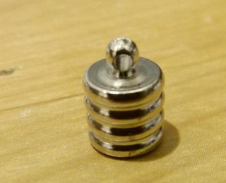 Cord End (Brass in a Platinum Color) 11 x 8mm.   Packed 6