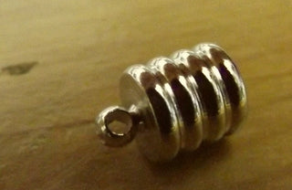 Cord End (Brass in a Platinum Color) 11 x 8mm.   Packed 6