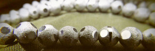 Glass (Electroplated) Frosted and Faceted- 6mm *Silver  (approx 100 Beads)