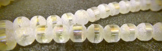Glass (Electroplated) Frosted with AB Finish- 6mm *Soft Yellow  (approx 100 Beads)
