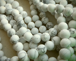 Howlite (Frosted White) Rounds (see drop down for size options)