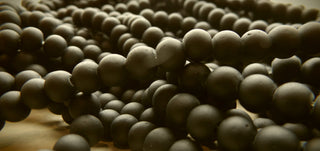 Glass Beads (Dark Frosted) Black  *See Drop Down for size options