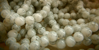 Glass Beads (White with Grey Splatter ) *See Drop Down for Size Options
