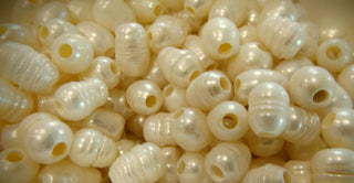 Genuine Large Hole Pearls (white) 8~9x8~12mm, Hole: 3mm   (See Drop Down for Colors)