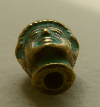 Alloy 3D Buddha Head Beads, (Antique Bronzed Green), 13x9x10mm, Hole: 1.5~2mm