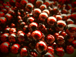 Glass Beads (Round Deep Rich Red) 8mm.  approx 52 beads on a 16" Strand