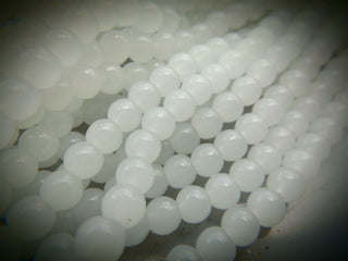 Glass  Milk White Beads).    See Drop Down for Size Options.