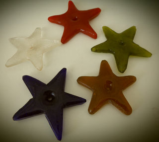 African (Recycled Glass) Hand Crafted Focal  (STAR)  Sold Individually  *See Drop Down for Colors