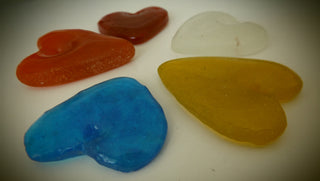 African (Recycled Glass) Hand Crafted Focal  (HEART)  Sold Individually  *See Drop Down for Colors