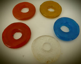 African (Recycled Glass) Hand Crafted Focal  (DONUT)  Sold Individually  *See Drop Down for Colors