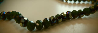 Electroplate Glass Beads, Faceted, Rondelle, (Forrest Green), 6x4.5mm, Hole: 1mm;