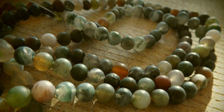 Agate (Indian Agate)  (8mm rounds) 15.5" strand.  approx 43 beads.  *Frosted