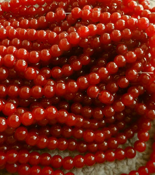 Jelly Deep RED (Glass Beads) 6mm/ 8mm Size.  (See drop down for options)