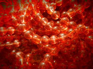 Glass (Clear) Rounds *Crimson Red.    8mm  (approx 53 beads)