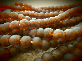 Recycled Glass Round Beads (Bodum) (Beer Bottle Brown) *See Drop Down for Various Sizes
