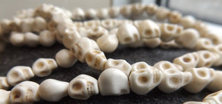 Howlite Skulls (Cream Color)  (16 inch Strand. 8 x 6mm beads ) *approx 52 Beads