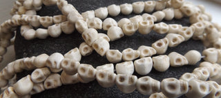 Howlite Skulls (Cream Color)  (16 inch Strand. 8 x 6mm beads ) *approx 52 Beads