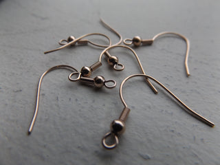 304 Stainless Steel (Rose Gold Color) Ear Wires.  20 x 19mm.  (Packed 4 Ear Wires/ 2 Sets)