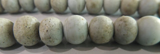 Glass Indonesian / Bali Beads.  8 x 10mm Round.  Organic Softest Pale Blue  *Priced per 10 Beads.