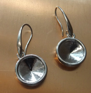 Bezel Cup Earring Findings.  (Fits Rivoli's 12 mm size)  *Sold by the Pair.  (Does not come with Rivoli).