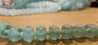Glass Indonesian / Bali Beads.  Bolt Shaped Recycled Glass (7 Up Bottles) Beads  *Priced per 12 Beads.